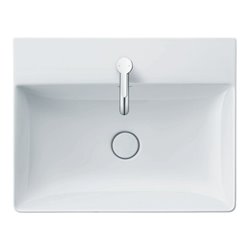 Duravit Möbelwaschtisch geschliffen DuraSquare 60x47cm, o. ÜL, m HLB, 1 HL, we WG
