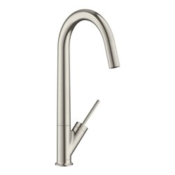 hansgrohe Spültisch-Einhebelmischer 300 EcoSm. Axor Starck mit Schwenkauslauf, Edelstahl Finish