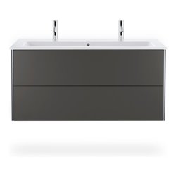 Duravit Möbelwaschtisch Me by Starck 123x49cm, 2 HL, m ÜL, Hahnlochbank, weiß