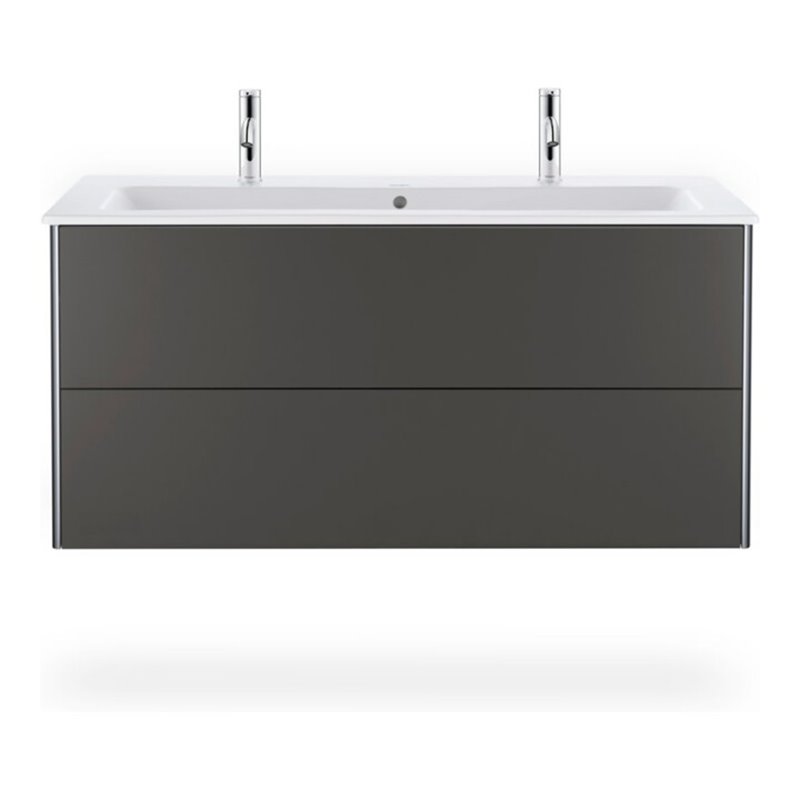 Duravit Möbelwaschtisch Me by Starck 123x49cm, 2 HL, m ÜL, Hahnlochbank, weiß