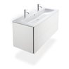 Duravit Möbelwaschtisch Me by Starck 123x49cm, 2 HL, m ÜL, Hahnlochbank, weiß