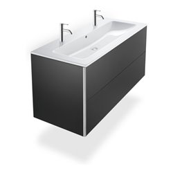 Duravit Möbelwaschtisch Me by Starck 123x49cm, 2 HL, m ÜL, Hahnlochbank, weiß