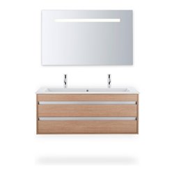 Duravit Möbelwaschtisch Me by Starck 123x49cm, 2 HL, m ÜL, Hahnlochbank, weiß