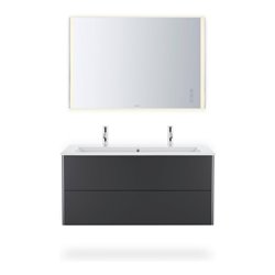 Duravit Möbelwaschtisch Me by Starck 123x49cm, 2 HL, m ÜL, Hahnlochbank, weiß
