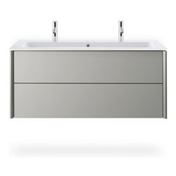 Duravit Möbelwaschtisch Me by Starck 123x49cm, 2 HL, m ÜL, Hahnlochbank, weiß