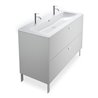 Duravit Möbelwaschtisch Me by Starck 123x49cm, 2 HL, m ÜL, Hahnlochbank, weiß