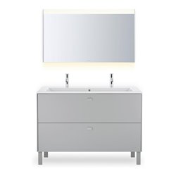 Duravit Möbelwaschtisch Me by Starck 123x49cm, 2 HL, m ÜL, Hahnlochbank, weiß