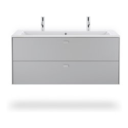 Duravit Möbelwaschtisch Me by Starck 123x49cm, 2 HL, m ÜL, Hahnlochbank, weiß
