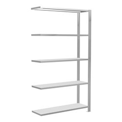 Schulte Anbauregal Stecksystem MULTIplus85, 5 Fachböden, einseitig nutzbar, Tiefe 300 mm, Aussteifung durch Kreuzstrebe