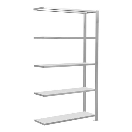 Schulte Anbauregal Stecksystem MULTIplus85, 5 Fachböden, einseitig nutzbar, Tiefe 300 mm, Aussteifung durch Kreuzstrebe