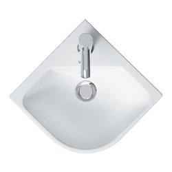 Duravit Eck-Handwaschtisch Me by Starck 43,5x38cm, m HL, ÜL, HLB, we seidenmatt
