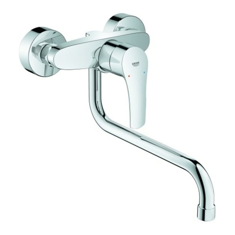 Grohe Wand-Spültisch-Einhebelmischer Eurosmart chr, schwenkb. Auslauf, Ausladung 276mm