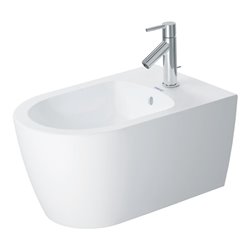 Duravit Wand-Bidet Me by Starck 37x57cm, m HL, ÜL, HLB, weiß seidenmatt