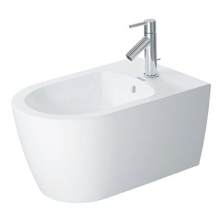 Duravit Wand-Bidet Me by Starck 37x57cm, m HL, ÜL, HLB, weiß seidenmatt
