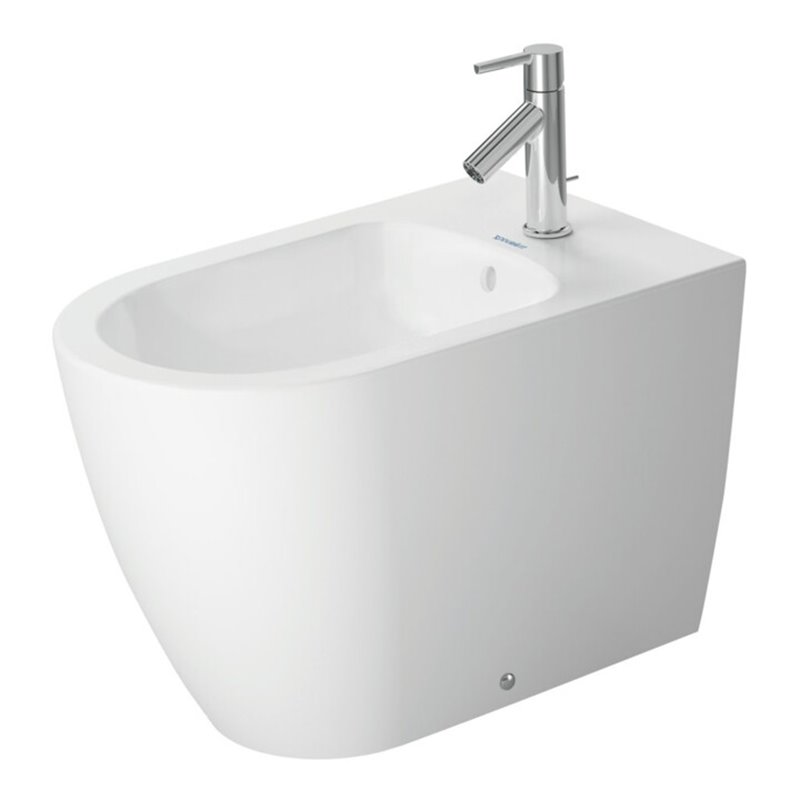 Duravit Stand-Bidet Me by Starck 37x60cm, m HL, ÜL, HLB, weiß seidenmatt