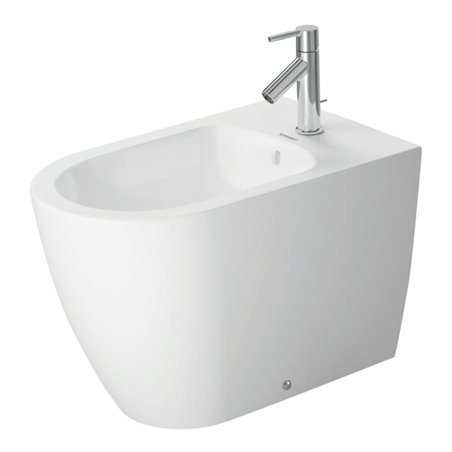 Duravit Stand-Bidet Me by Starck 37x60cm, m HL, ÜL, HLB, weiß seidenmatt