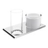 Keuco Doppelhalter Edition 400 verchromt, m Echtkr.-Glas u. Lotionssp.