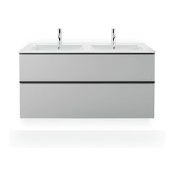 Duravit Möbel-Doppelwaschtisch Me by Starck 130x49cm, o HL, m ÜL, HLB, we s-matt, WG