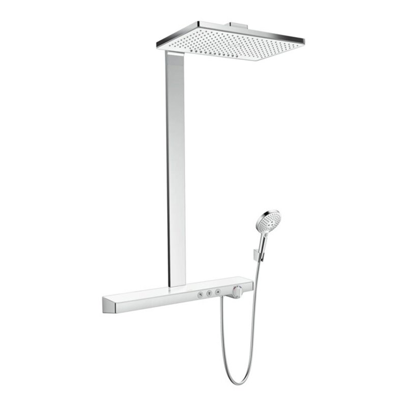 hansgrohe Showerpipe Rainmaker Select 2 jet, mit Thermostat, weiß/chrom