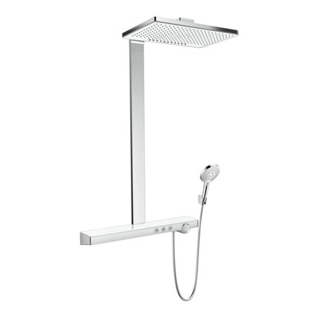 hansgrohe Showerpipe Rainmaker Select 2 jet, mit Thermostat, weiß/chrom