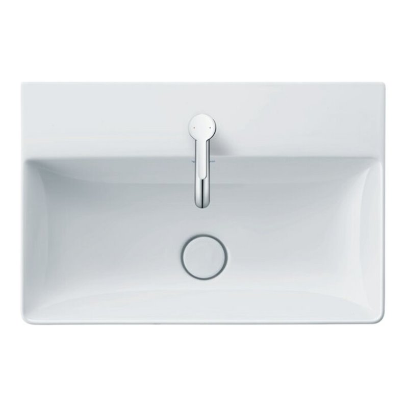 Duravit Handwaschbecken geschliffen DuraSquare 45x35cm, o. ÜL, m HLB, m HL, we WG