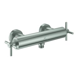 Grohe Brause-Zweigriff-Armatur Atrio 1/2', m Kreuzgr., Wd-mont., supersteel