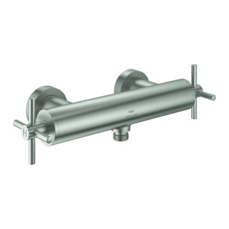 Grohe Brause-Zweigriff-Armatur Atrio 1/2', m Kreuzgr., Wd-mont., supersteel
