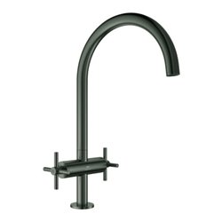Grohe Zweigriff-Spültischarmatur Atrio 1/2', hard graphite gebürstet