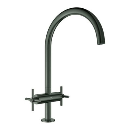 Grohe Zweigriff-Spültischarmatur Atrio 1/2', hard graphite gebürstet