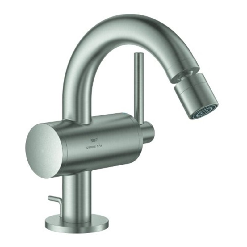 Grohe Bidet-Einhebelmischer Atrio 1/2', Ablaufgarnitur, supersteel