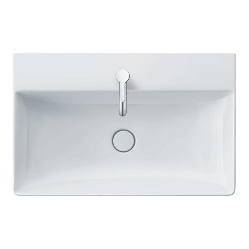 Duravit Möbelwaschtisch geschliffen DuraSquare 80x47cm, o. ÜL, m HLB, 1 HL, we WG