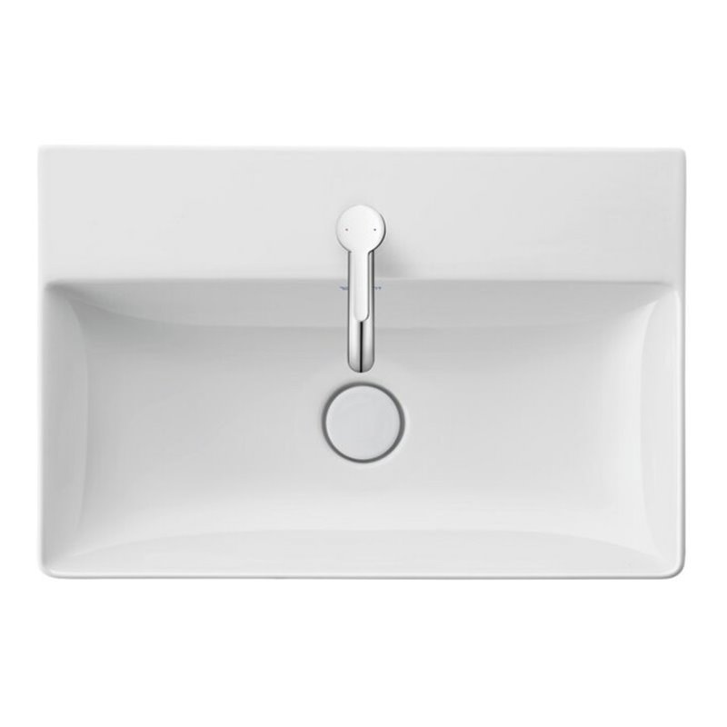 Duravit Möbelwaschtisch Com, DuraSquare geschli. 60x40cm, o. ÜL, m HLB, 1 HL, we WG