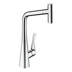 hansgrohe Spültisch-Einhebelmischer 320 Metris Select M71 mit Ausziehauslauf, 1jet, sBox, chrom