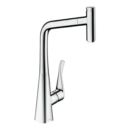 hansgrohe Spültisch-Einhebelmischer 320 Metris Select M71 mit Ausziehauslauf, 1jet, sBox, chrom
