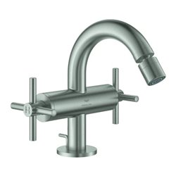 Grohe Bidet-Zweigriff-Armatur Atrio 1/2', mit Kreuzgriffen, supersteel