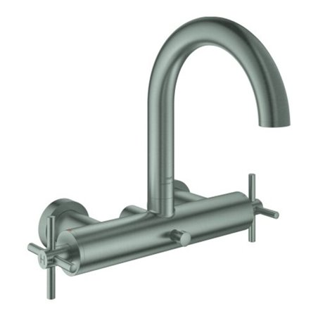 Grohe Wannen-Zweigriff-Armatur Atrio 1/2', m Kreuzgr., Wd-mont., supersteel