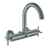 Grohe Wannen-Zweigriff-Armatur Atrio 1/2', m Kreuzgr., Wd-mont., supersteel