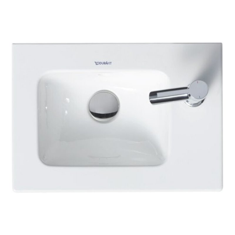 Duravit Möbel-Handwaschbecken Me by Starck 43x30cm, m HL, ÜL, HLB, weiß WonderGliss