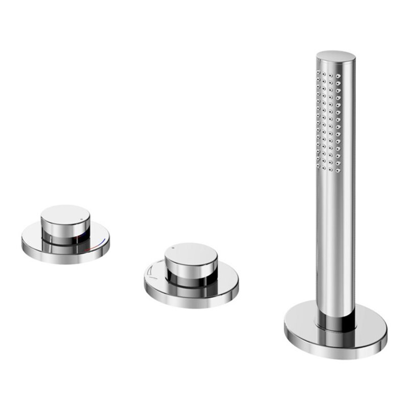 Keuco Wannen-3-Loch-Armatur Edition 400 Nickel gebürstet, Wannenrandmontage