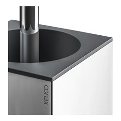 Keuco Bürstengarnitur Edition 90 Square Standmod., Kst.-Einsatz anthr., verchromt