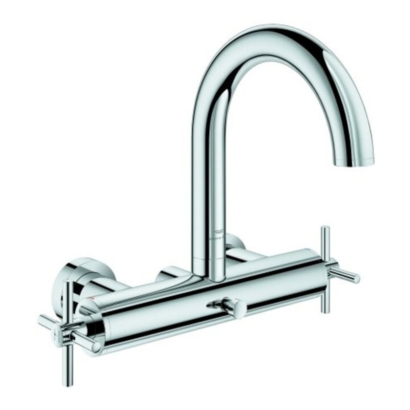Grohe Wannen-Zweigriff-Armatur Atrio 1/2', m Kreuzgriffen, Wandmontage, chrom