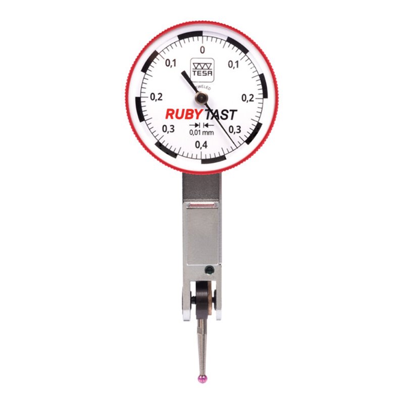 TESA Technology Analoges Standard-Fühlhebelmessgerät RUBYTAST mit drehbarem Skalenblatt Ø 28 mm, 0,8 mm, 0,01 mm