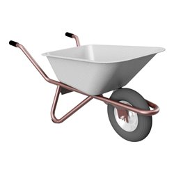 Schake Schubkarre Typ Polier, Tiefmulde 90 Liter mit Drahteinlage ohne Muldenstütze mit Luftrad