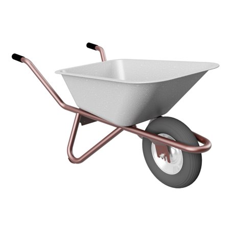 Schake Schubkarre Typ Polier, Tiefmulde 90 Liter mit Drahteinlage ohne Muldenstütze mit Luftrad