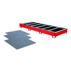 Bauer Südlohn Regalwanne mit PE-Einsatz RW-GR 3600-3 PE, lackiert, Feuerrot