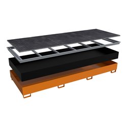 Bauer Südlohn Regalwanne mit PE-Einsatz RW-GR 3600-3 PE, lackiert, Gelborange