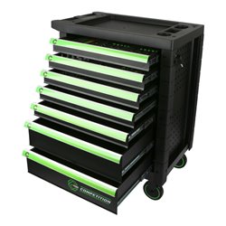 KS Tools COMPETITION Werkstattwagen mit 7 Schubladen und 119 Premium-Werkzeugen