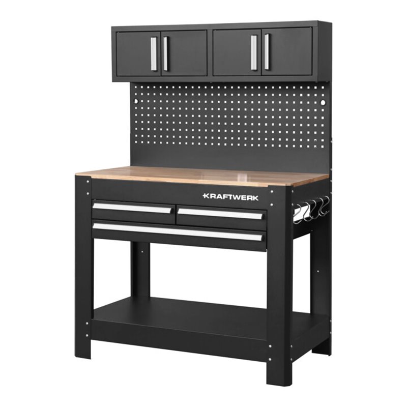 Kraftwerk Werkbank mit 3 Schubladen und 2 Oberschränke