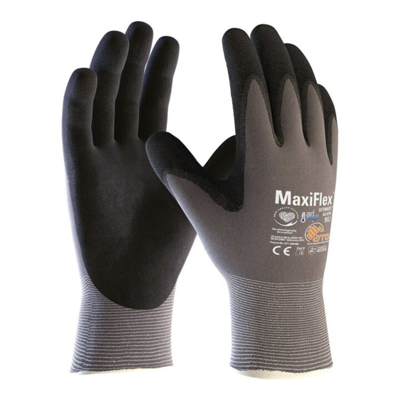Handschuhe MaxiFlex Ultimate AD-APT 42-874 grau/schwarz Nyl. EN 388 Kat.II