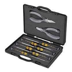 KNIPEX 00 20 18 ESD Elektronikzangen-Set mit Werkzeugen für Arbeiten an elektronischen Bauteilen 5-teilig 200 mm